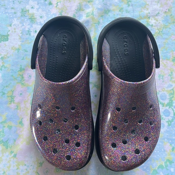 Crocs | Classic Translucent Glitter Bae Platform Clogs Pride Edition Sz 8 - Picture 2 of 8